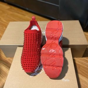 Christian louboutin studded sneaker